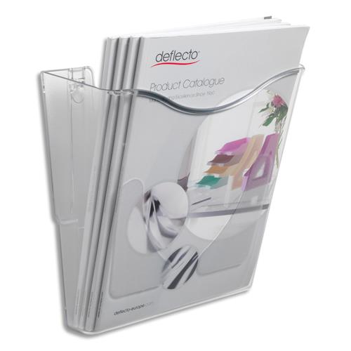 Corbeille murale portrait Deflecto - pour format A4 (27 x 25,5 x 10 cm) - transparente