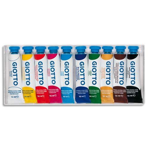 Tubes de peinture gouache - lot de 10 - 10 ml