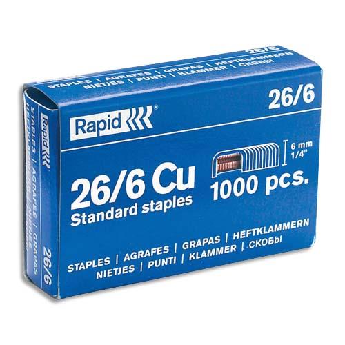 RAPESCO Agrafes 26/6, 2.000 Pièces, Galvanisé