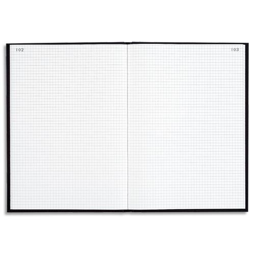 Registre toile Le Dauphin - couverture noire - 22.5x35 cm - 300 pages - quadrill 5x5