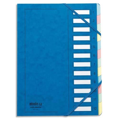 Trieur Extendos 237 Mon Dossier - 12 compartiments - carte forte vernie - bleu