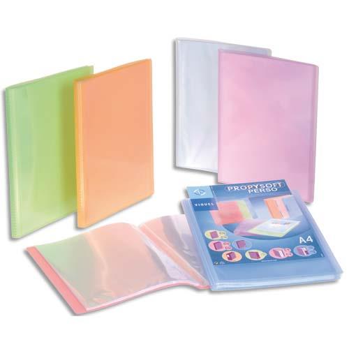 Protge document personnalisable Viquel - 60 vues - 30 pochettes Silky Touch - coloris assortis