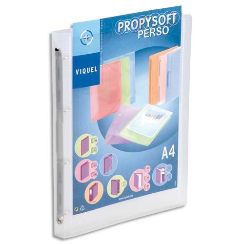 Classeur personnalisable 1 face Propysoft en polypropylne - dos 2 cm - A4 - 4 anneaux - incolore