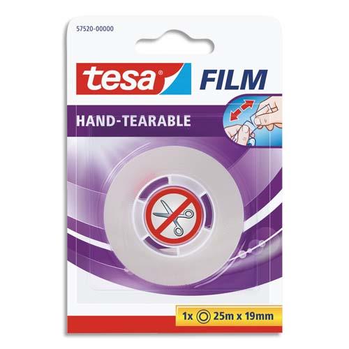 Rouleau d'adhsif transparent dchirable  la main Tesa - 19 mm x 25 m