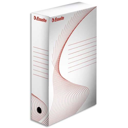 Bote  archives Esselte - dos de 8 cm - carton ondul kraft blanc - conditionnement par cerclage
