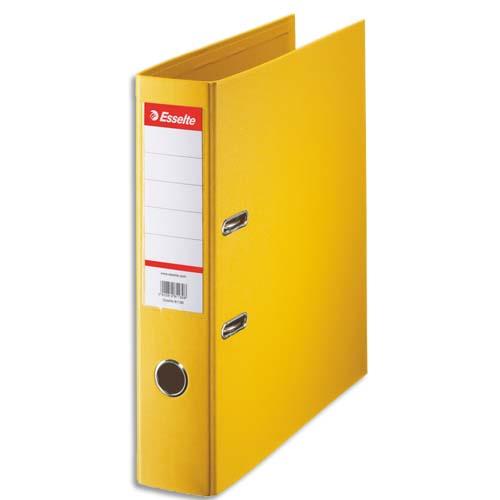 Classeur  levier Esselte - dos de 7,5 cm - plastifi intrieur et extrieur - jaune