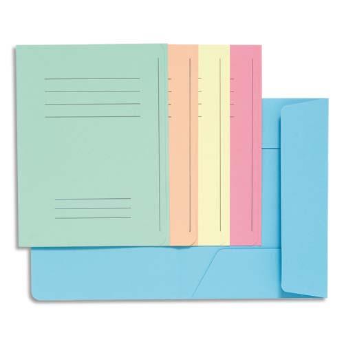 Chemise 3 rabats avec cadre d'indexage Exacompta Super 250 - carte 210 g - coloris assortis - paquet de 50