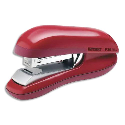 Agrafeuse F30 Flat Clinch Rapid - utilise les agrafes 24/6-26/6 - rouge - 30 feuilles