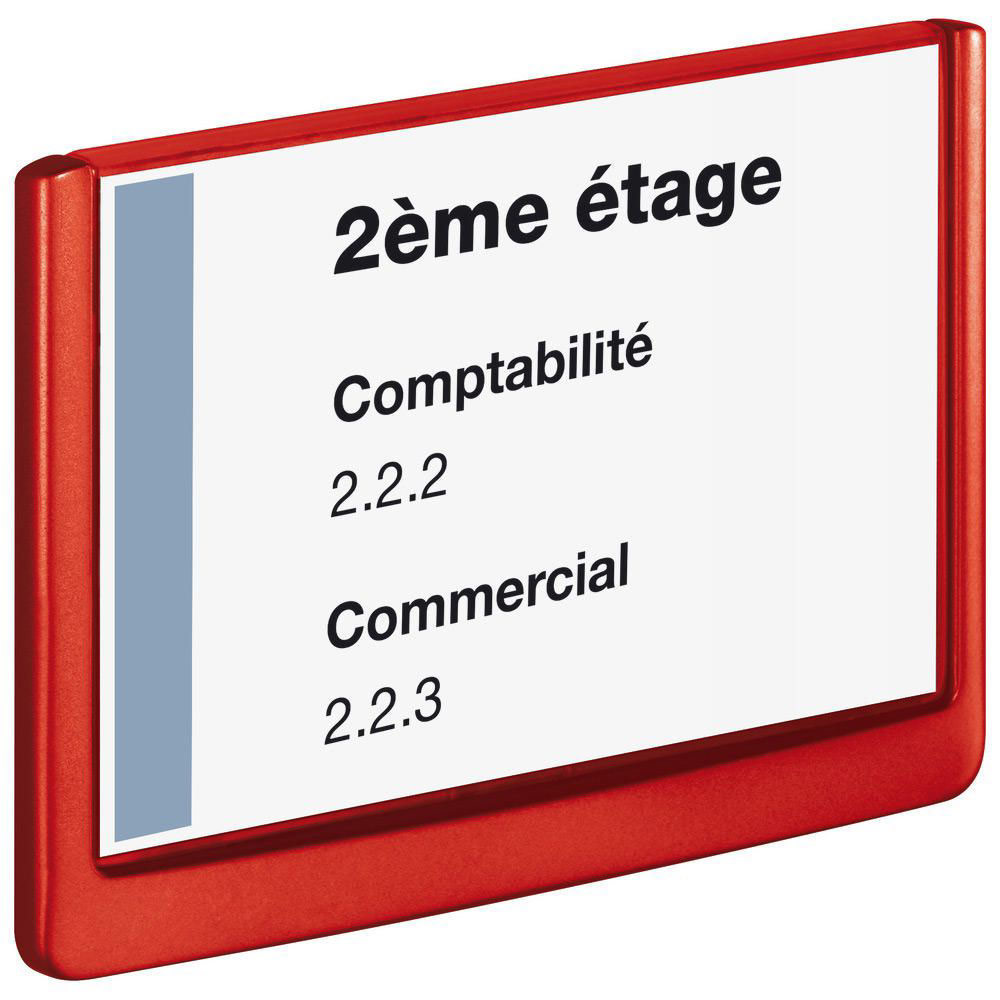 Plaque de porte Durable Click Sign - plastique - A5 - 210 x 148,5 mm - rouge