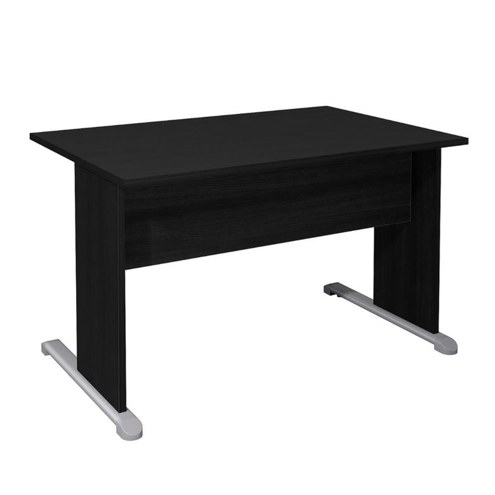 Bureau droit Pronto - L.120 x P.80 cm - plateau noir - pieds L noirs
