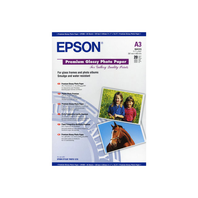 Epson pap photo premium glac a3 (20f./255g)