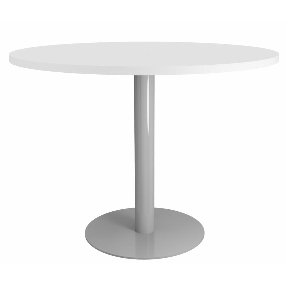 Table ronde de runion Java - 100 cm - plateau blanc - pied tulipe - mtal aluminium