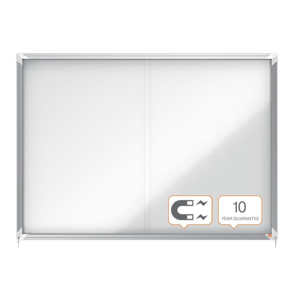 Vitrine d'intrieur Nobo Premium - Plus portes coulissantes fond magntique - 18 feuilles A4  - 135 x 97 cm