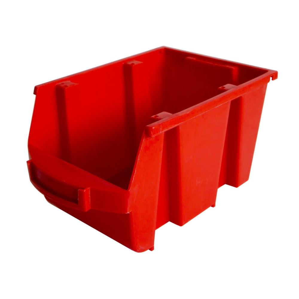 Bac  bec en plastique - 4L - porte tiquette - polypropylne rouge - L 14 x H 12,5 x P 23 cm