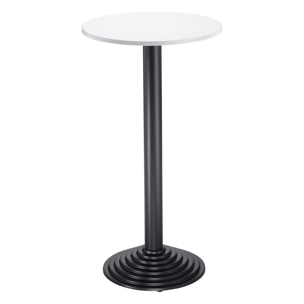 Guridon pied fonte - H 110 - plateau gris - pied noir