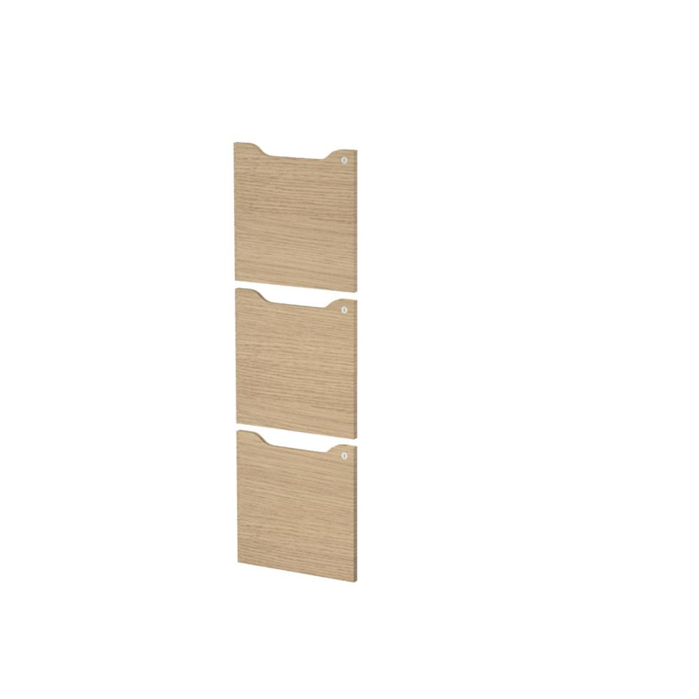 Portes serrure � cl� pour casier de bureau individuel Aenor 3 cases - Ch�ne