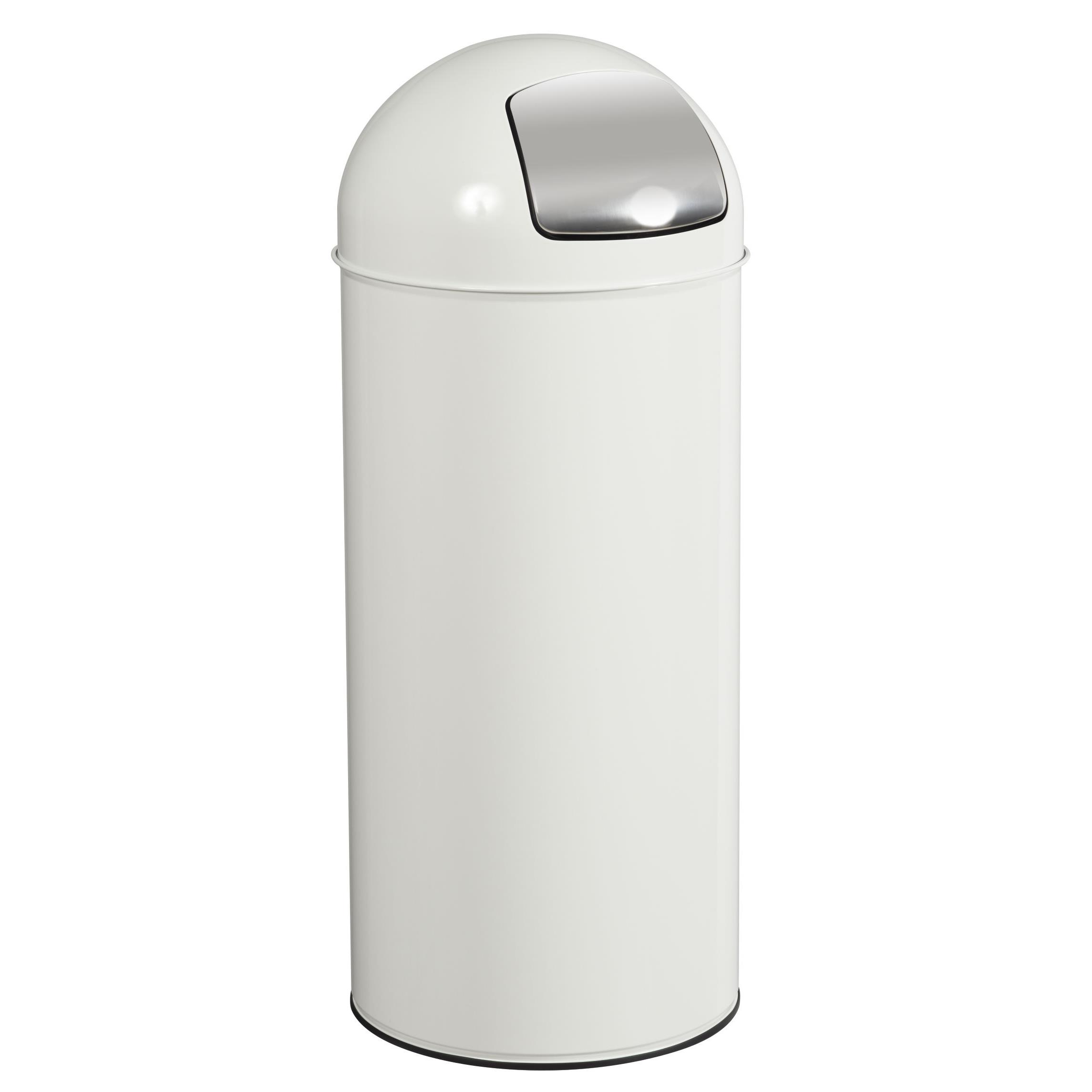 Poubelle PUSH couvercle  trappe - 45L - blanc