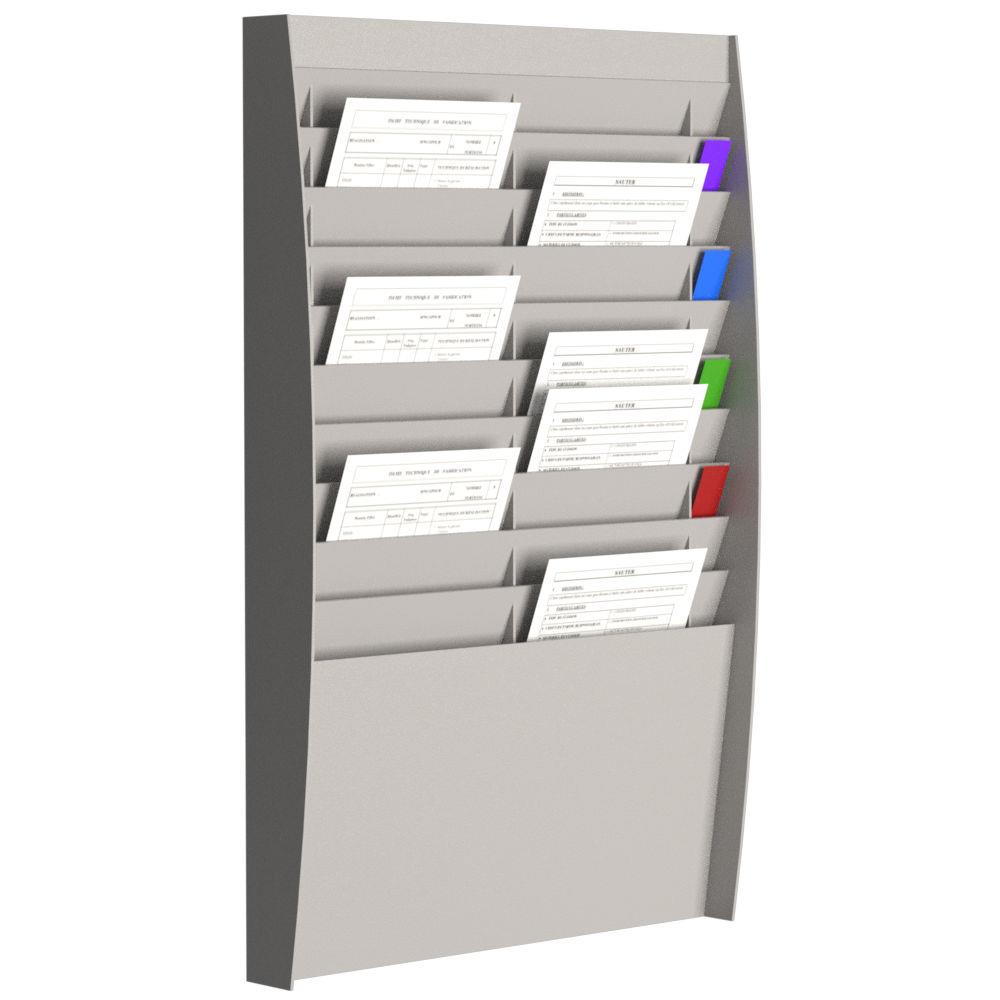 Trieur mural vertical Paperflow - 20 cases - A4 - gris