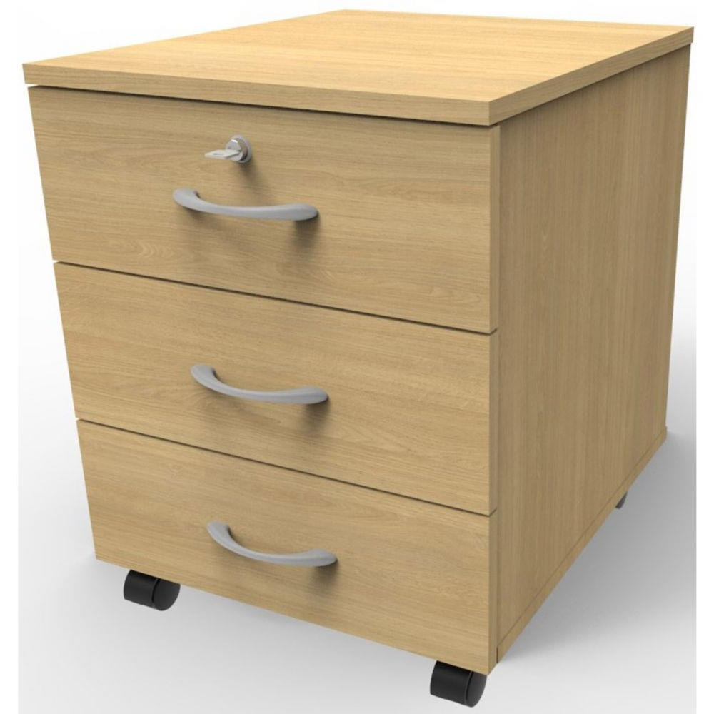 Caisson mobile Bois 3 tiroirs Kube 2 - Chne