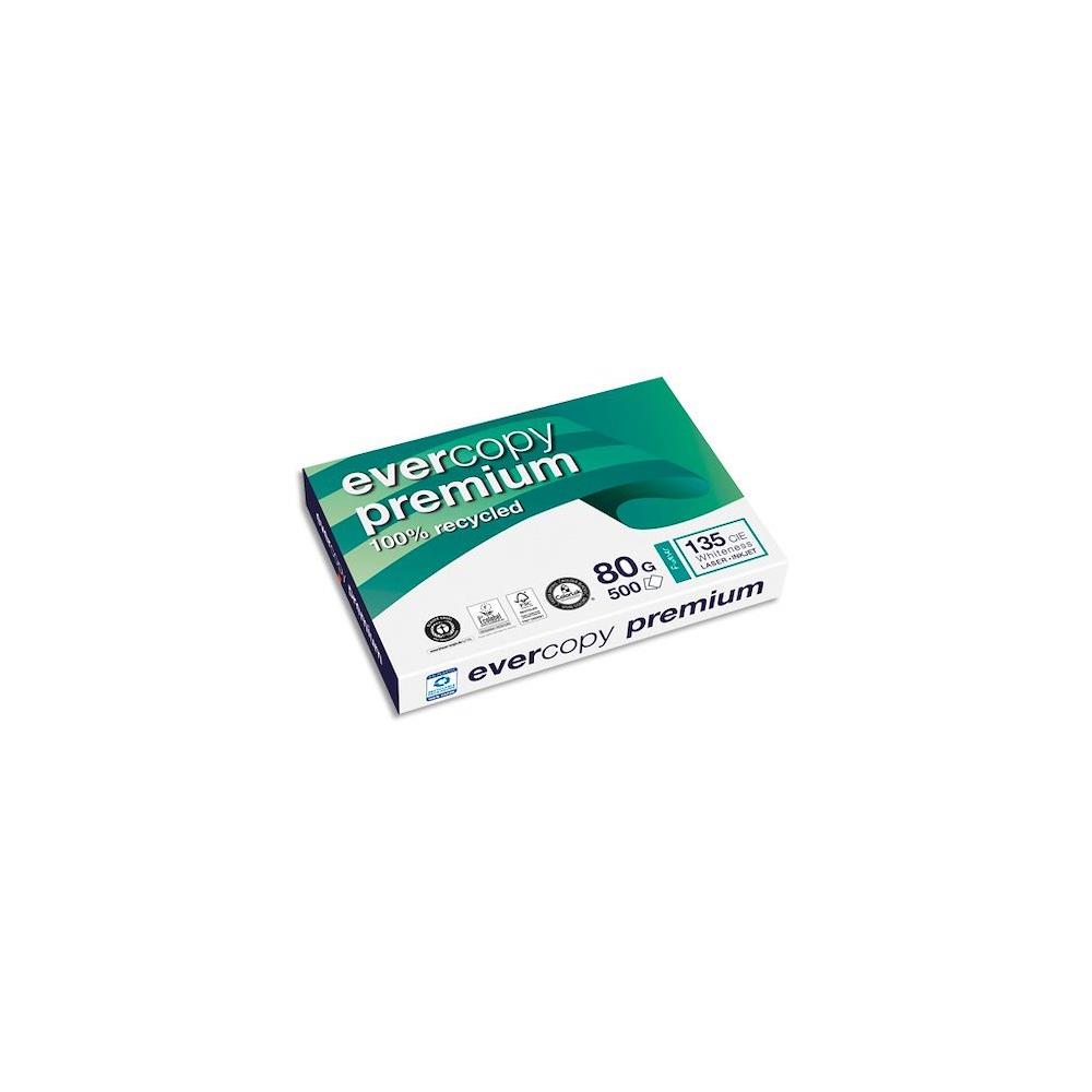 Papier A4 blanc recycl� Evercopy Premium - 100% recycl� - 80 g - CIE 135 - ramette de 500 feuilles