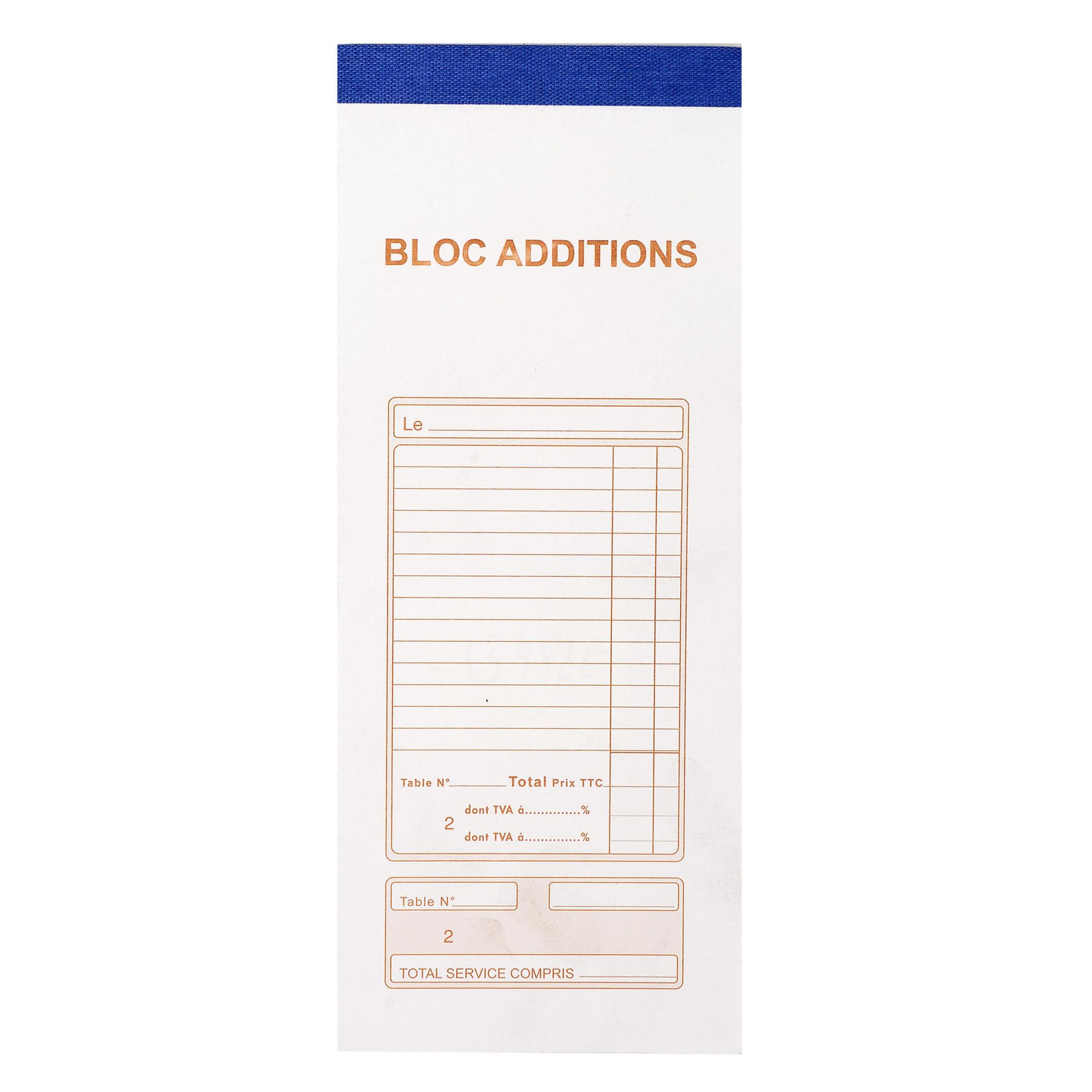 Bloc addition Exacompta - 91x225 mm - 50/2 autocopiant avec numro - 50 feuillets