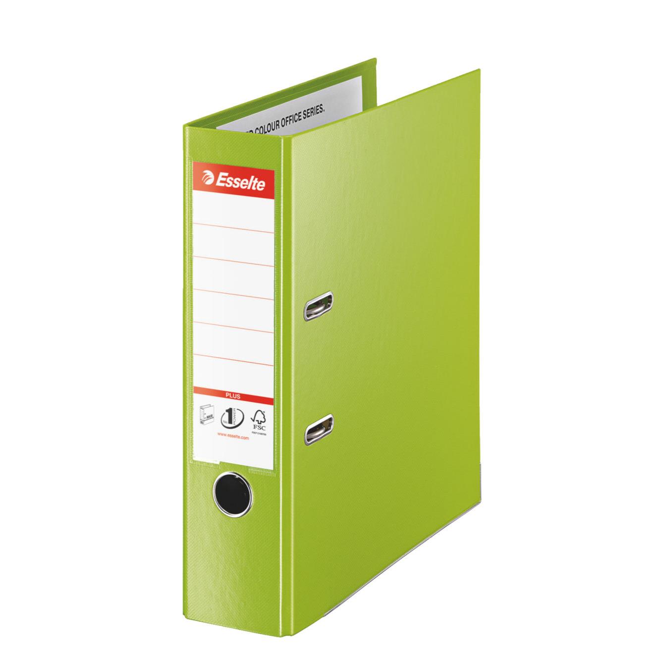 Classeur  levier Esselte Plus - polypropylne - format maxi A4+ - dos 8 cm - vert