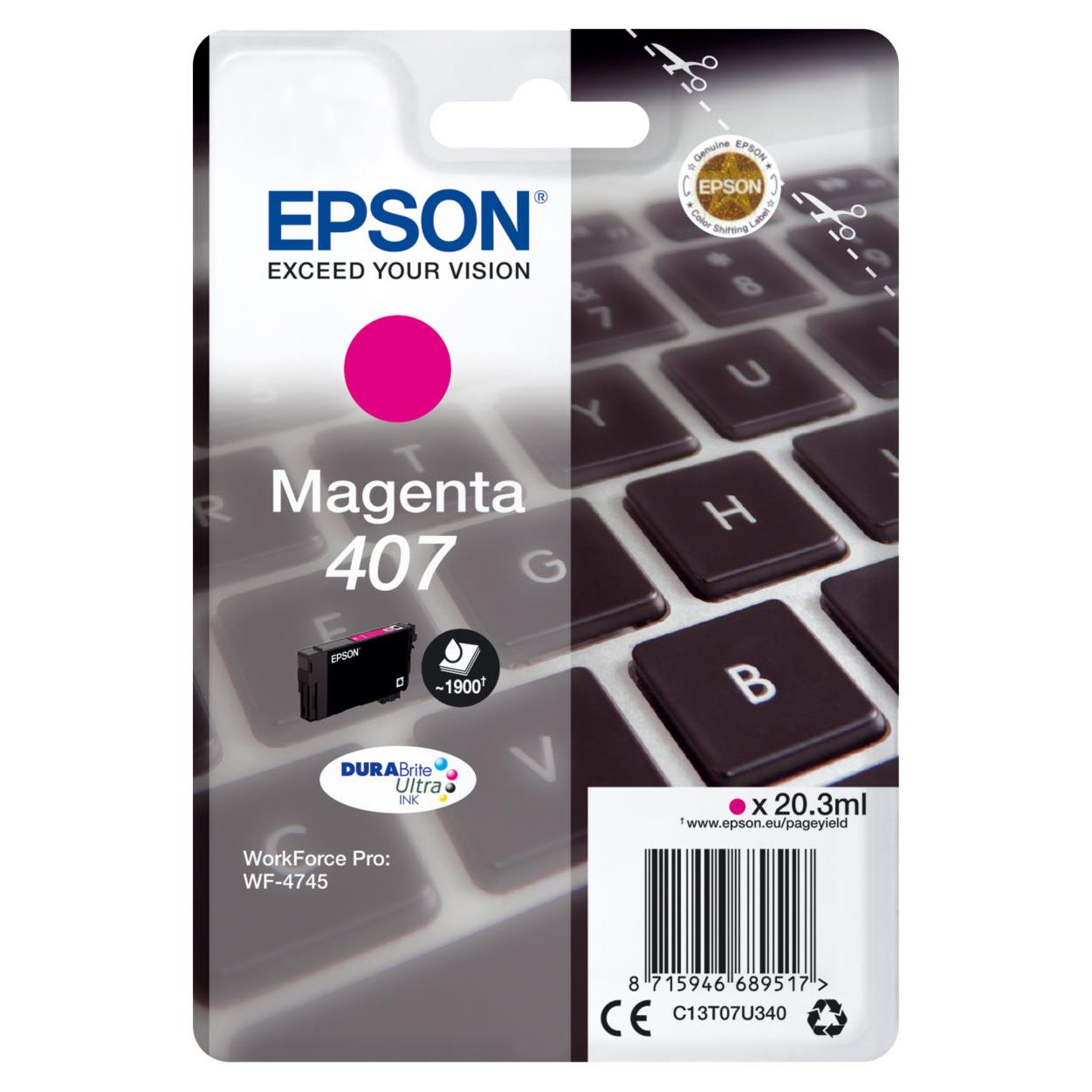 Cartouches pour imprimantes - Epson wf-4745 cartouche d'encre 1 pice(s) original rendement lev (xl) magenta