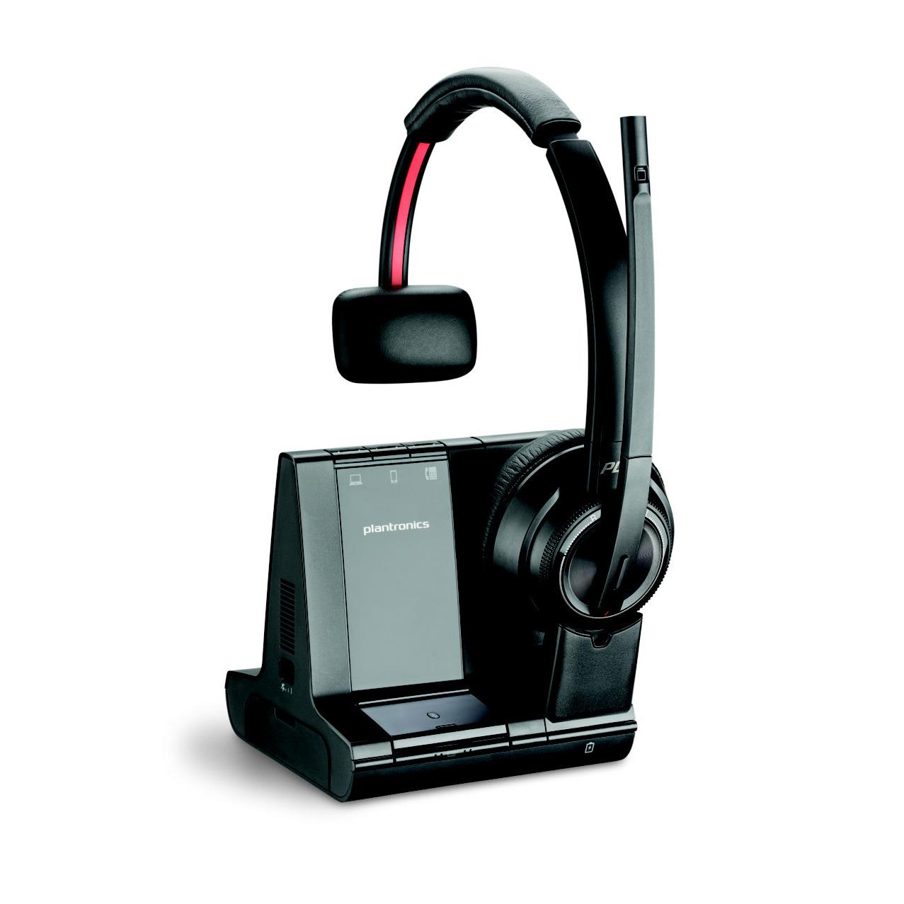 Casque sans fil + Station de recharge - Poly Savi 8210 Office MS Mono - Noir