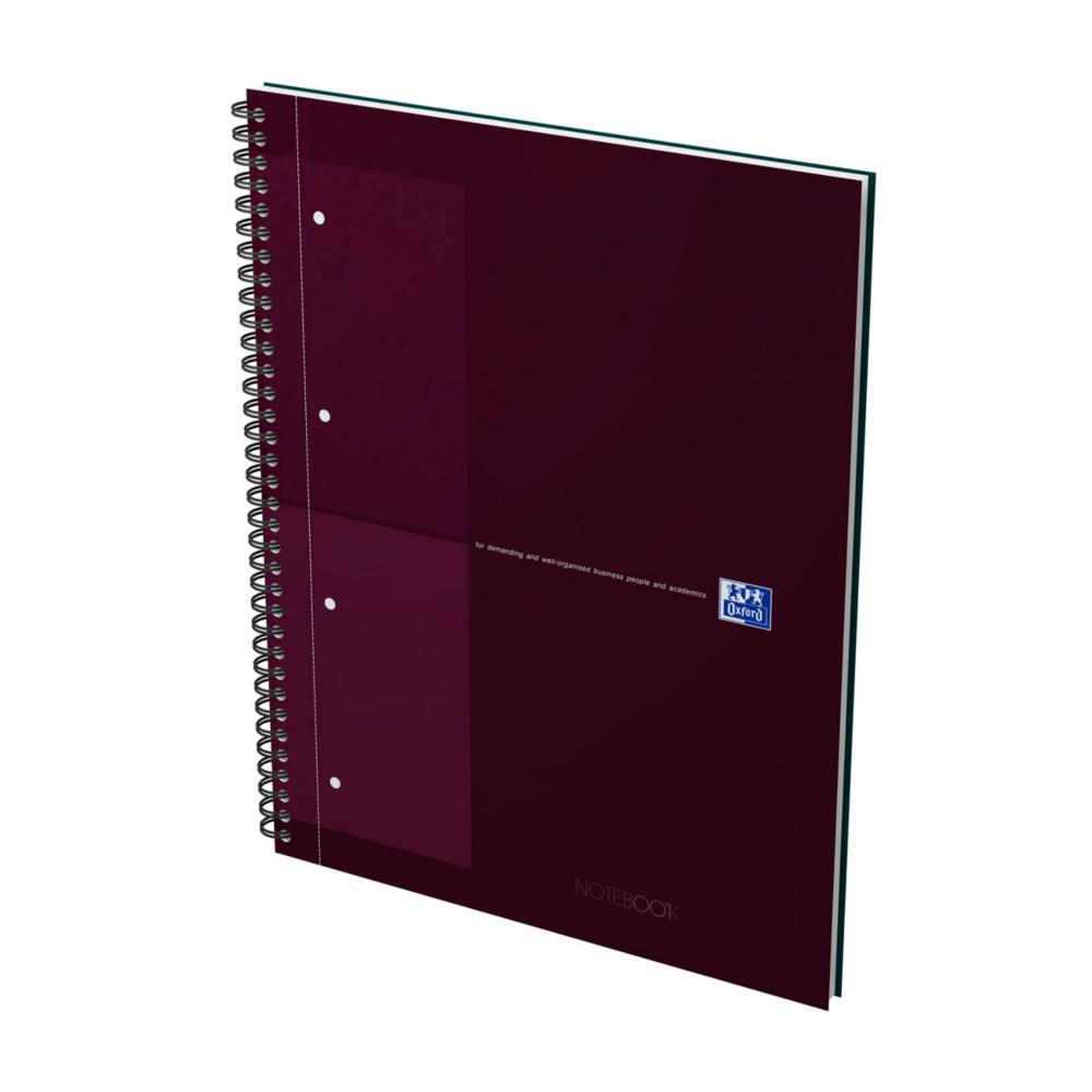 Cahier � spirale Oxford International Notebook 23 x 29,7 cm - Perfor� 4 trous - Petits carreaux 5x5 - 160 pages - Rouge