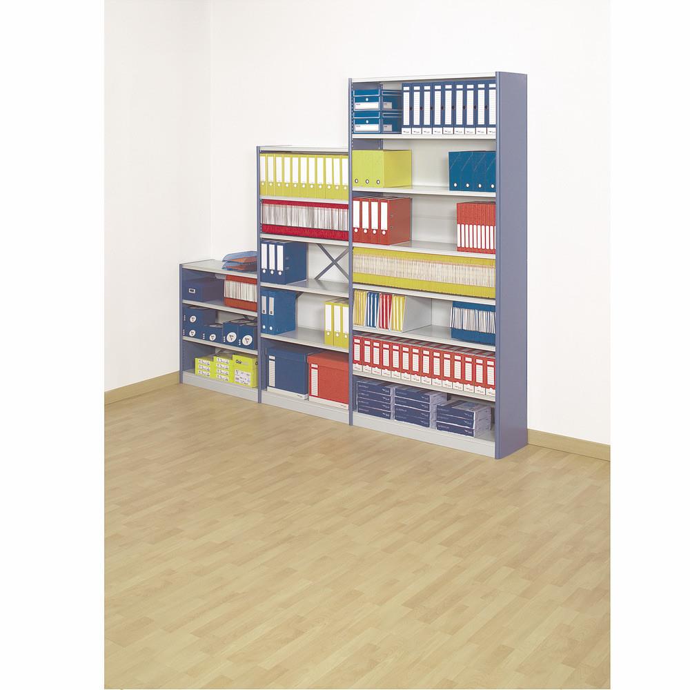 Rayonnage de bureau polyvalent - a parois pleines - H 200 x L 94 cm - suivant - croisillon - bleu