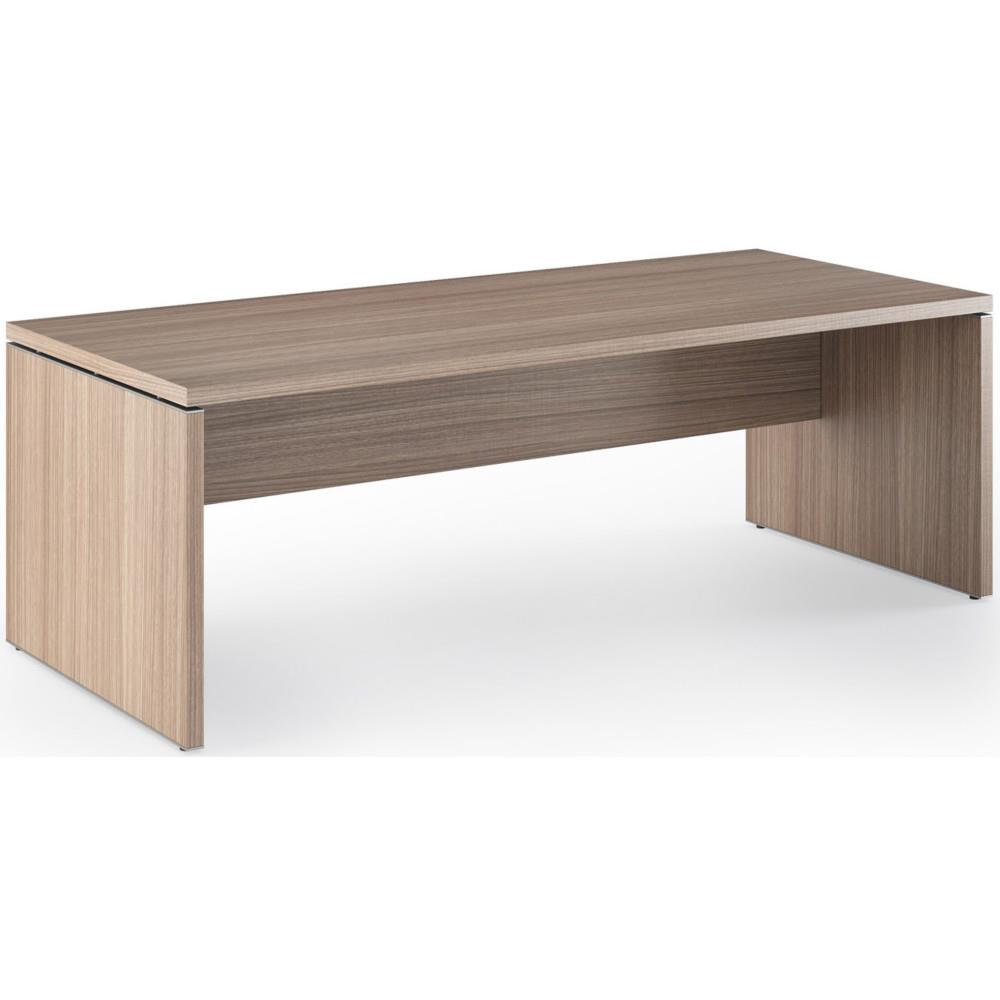 Bureau droit cho L210 x P90 cm pieds panneaux - Noyer