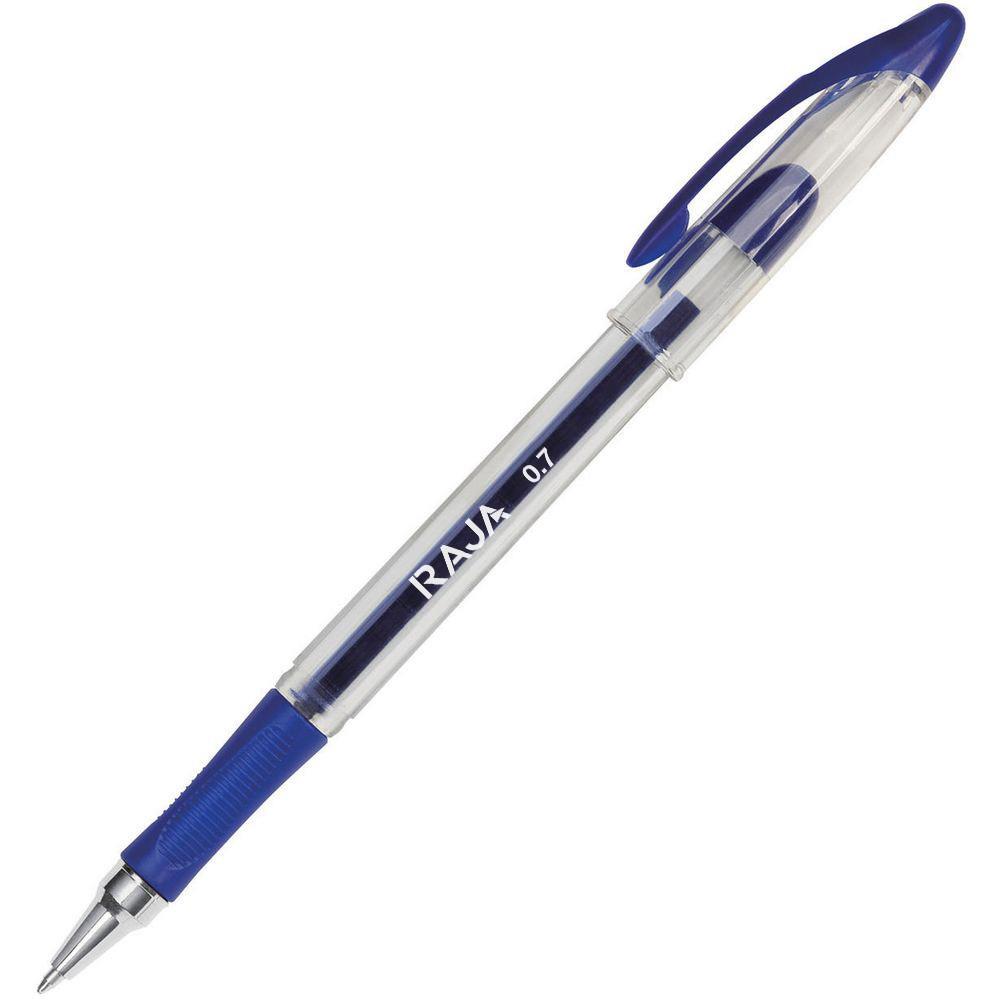 Stylo  encre gel - gel medium - pointe moyenne - 0,7 mm - avec zone de prhension - corps en plastique transparent - encre bleue