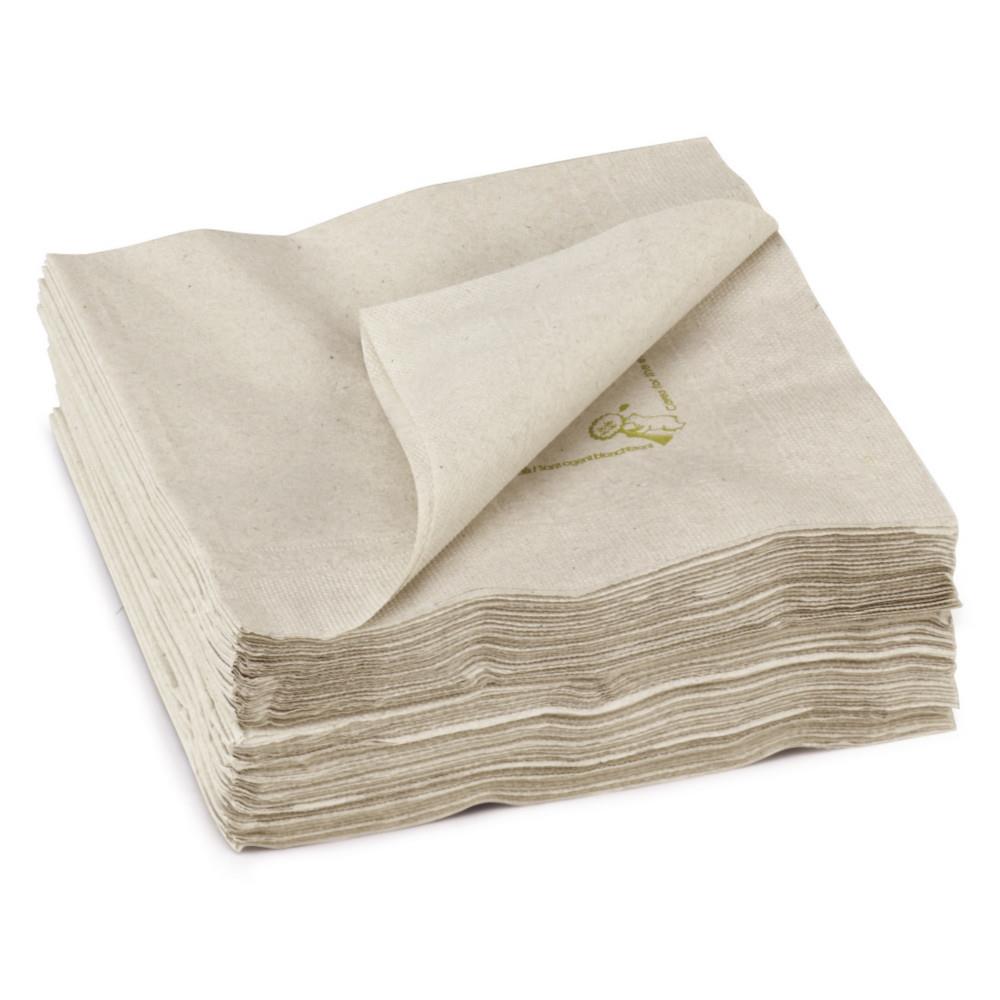 Serviettes de table recycles 30 x 30 cm 2 plis - Lot de 100