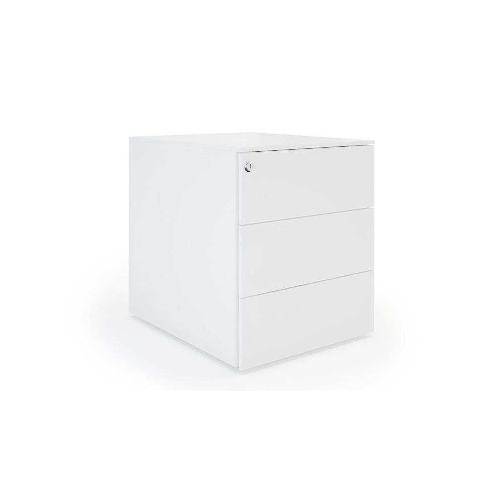 Caisson mobile mtal Classic - 3 tiroirs - Blanc