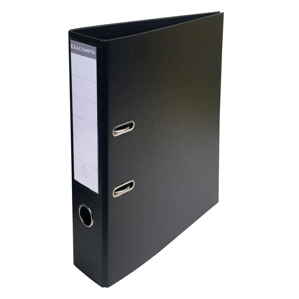 Classeur  levier A4 Exacompta Prem'Touch en carton recouvert de PVC - Dos 7 cm - Noir