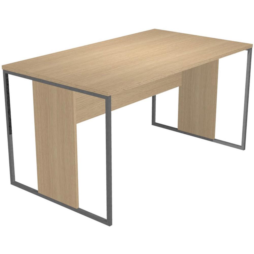 Bureau droit Presto 140 x 80 cm - Plateau Chne - Pieds Anthracite