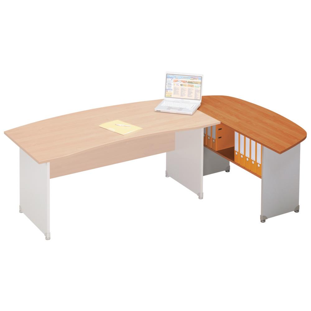 Bureau Retour direction Pulse rversible - L 166 x P 54 cm - plateau aulne - pied aluminium
