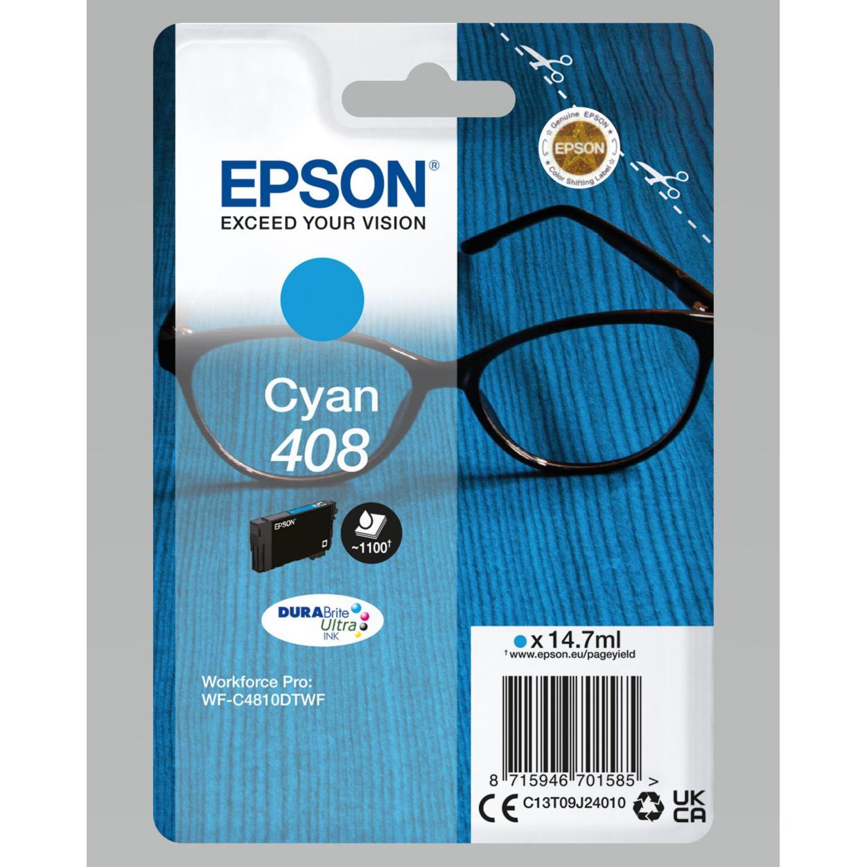 Cartouches pour imprimantes - Epson singlepack cyan 408 durabrite ultra ink