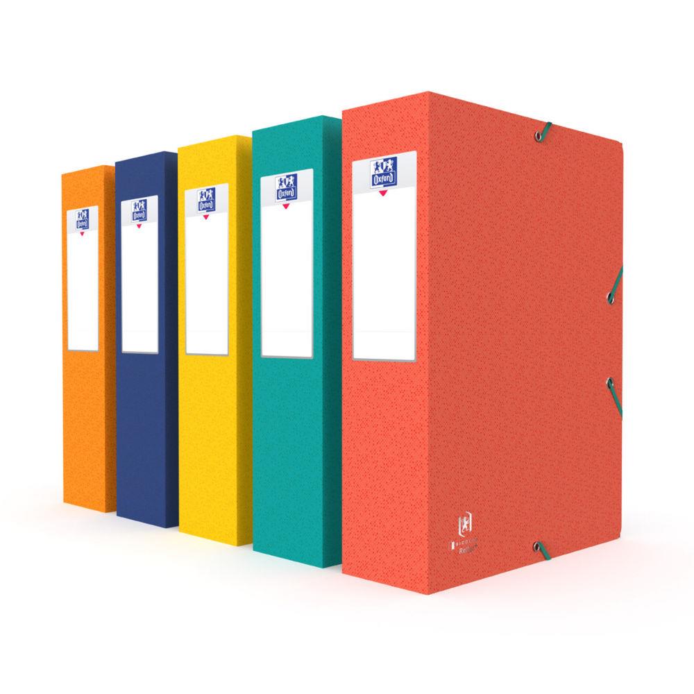 Bote de classement Oxford A4 Recyc+ couverture carte - Dos 8 cm - Assortis