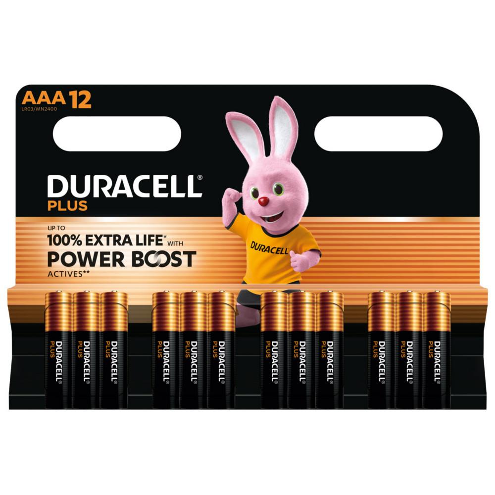 Pile alcaline Duracell AAA / LR3 Plus - Lot de 12