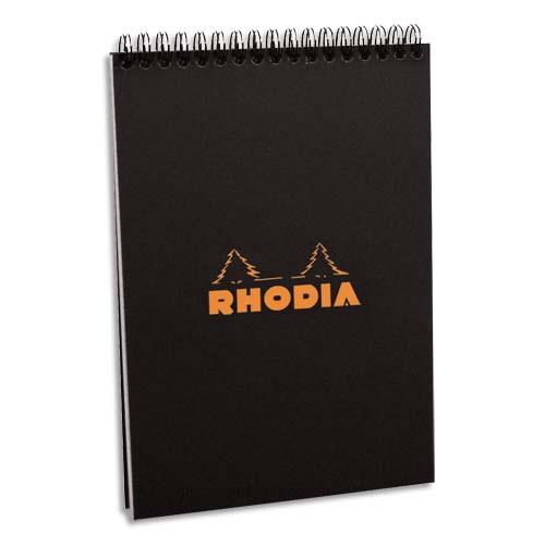 Bloc Rhodia  reliure intgrale en-tte couverture noire n16 - format 14,8 x 21 cm - rglure petits carreaux 5x5