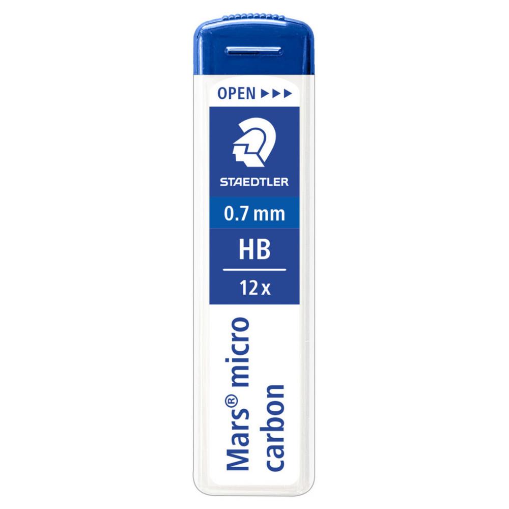 Etui de 12 mines Staedtler - 0.7 mm - polycarbone haute qualit - HB Marsmicro