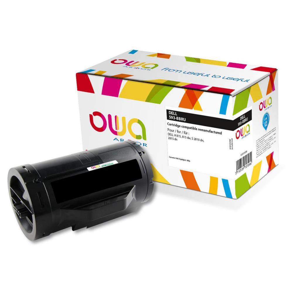 Toner d'encre remanufactur - compatible pour Dell 593-BBRU - noir
