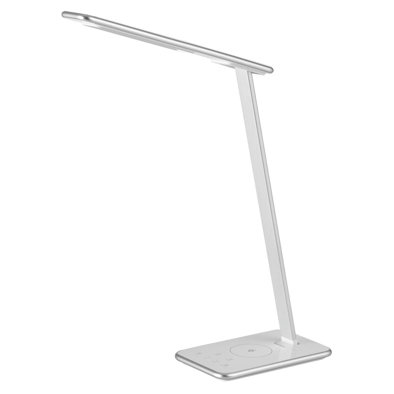 Lampe de bureau LED Orbit - puissance 10W - dure  35 000h - station de charge  induction - blanc / argent