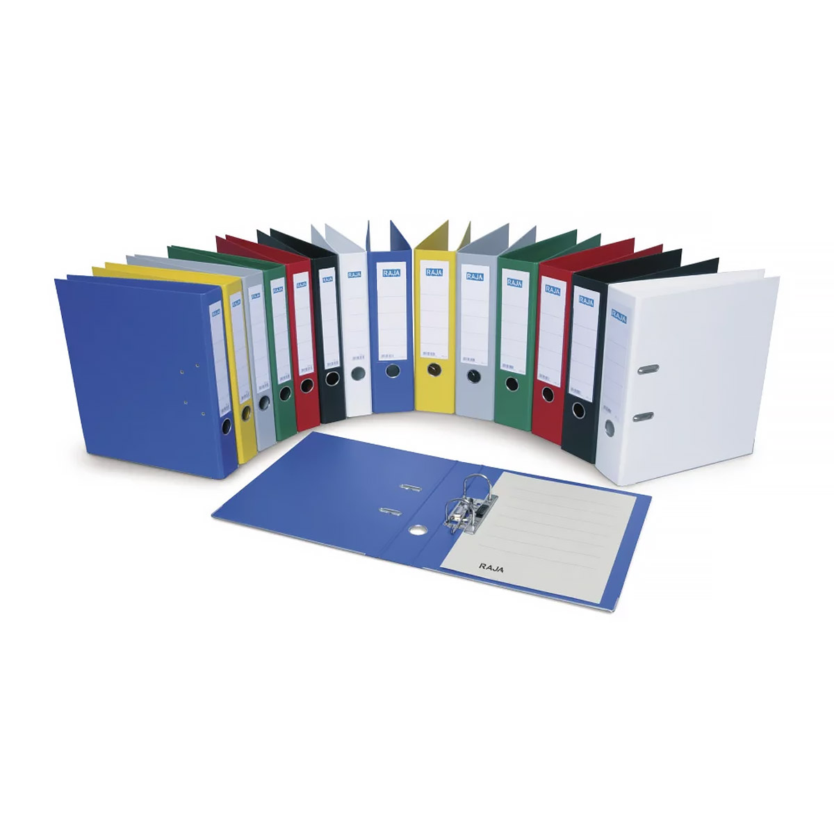 Classeur  levier Pergamy - polypropylne intrieur/extrieur - dos 8 cm - A4 - coloris assortis standards