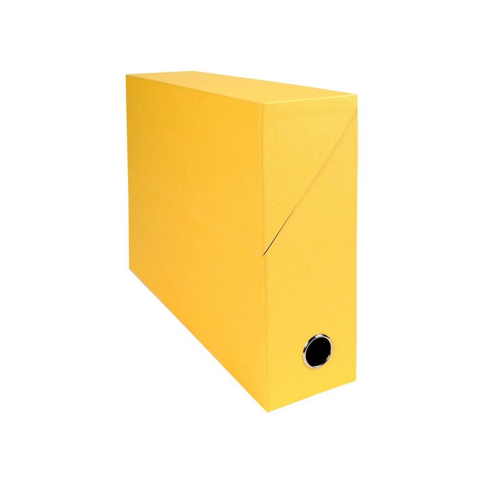 Bote de classement Exacompta en toile cartonne - Dos  90mm - jaune - Lot de 5 botes