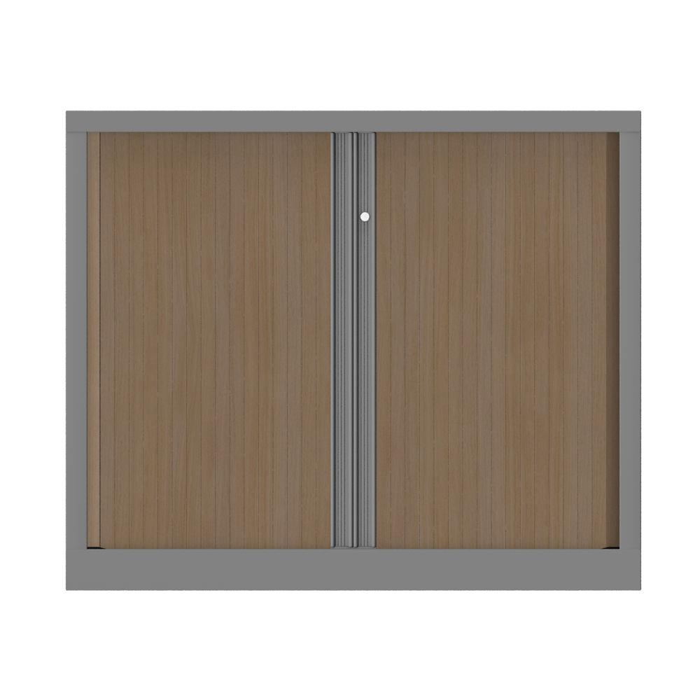 Armoire  rideaux mtallique Confort+ Ht 100 x L.120 cm - corps Aluminium rideaux Chne