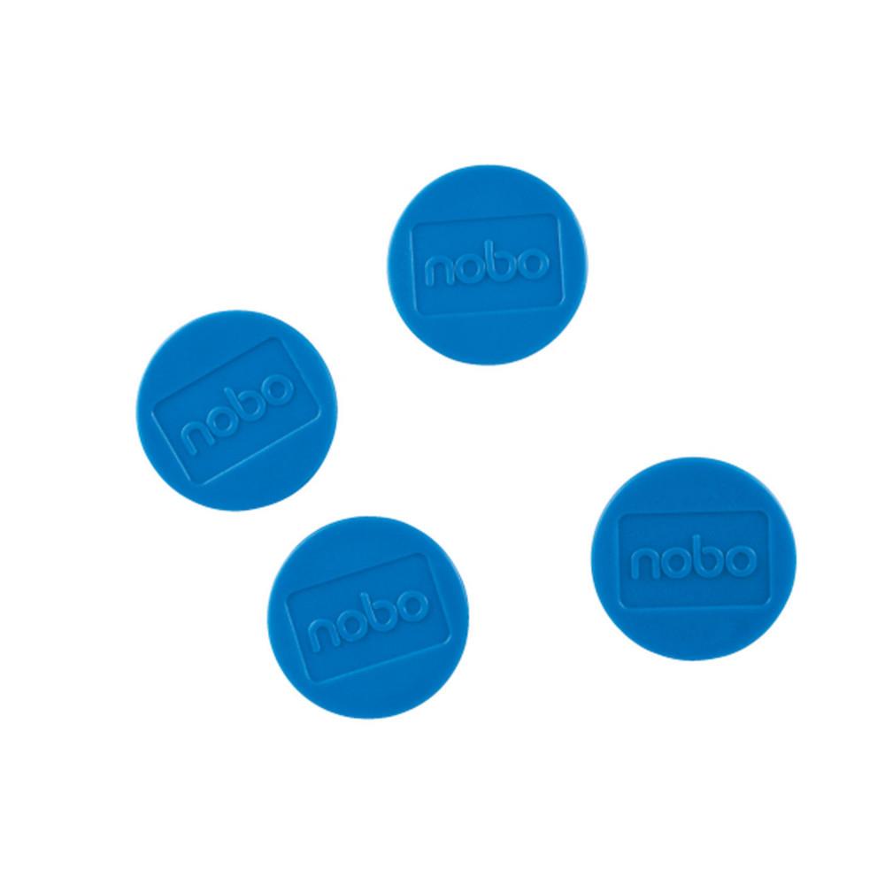 Aimant rond 38 mm Nobo  - Bleu - Lot de 4