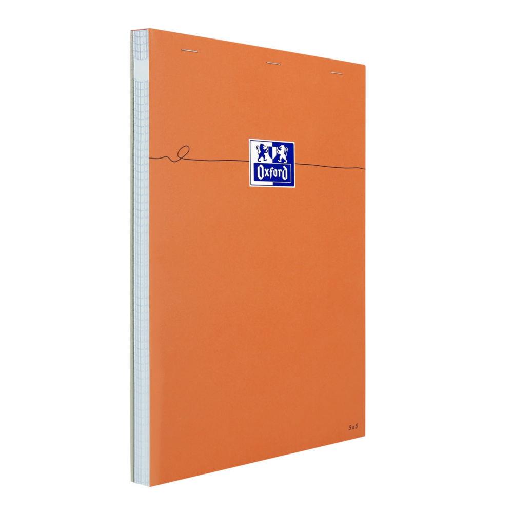 Bloc de bureau Oxford - 80 g - 21 x 32cm - petits carreaux - satin blanc - 80 feuilles