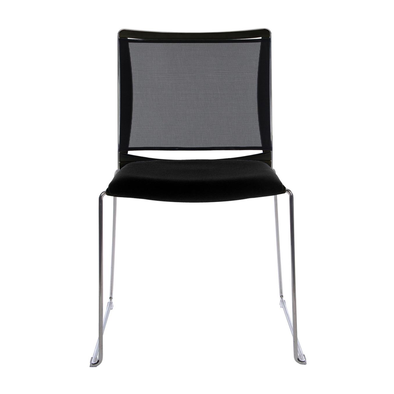 Chaise de runion et visiteur Pixel assise tissu Noir - dossier en maille Noir - pitement fil chrom mtal